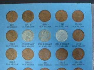 Lincoln Wheat Cent Colleciton 1909 1958 In Coin Folders  