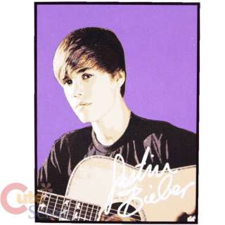 Justin Bieber Plush Mink Blanket 60 x 80 Twin Purple with Guitar 