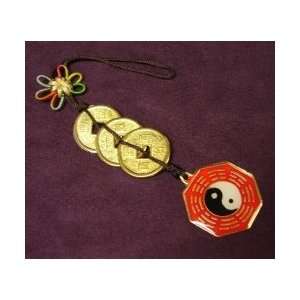  3 Coin Charm with Yin Yang 