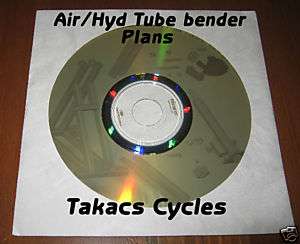 Air/Hyd Tube Bender Plans for ½ OD to 2 OD Tubing CD  