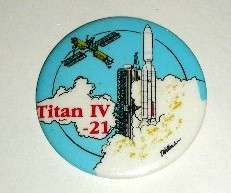 Space Exploration Titan Rocket IV 21 Pin Back Button  