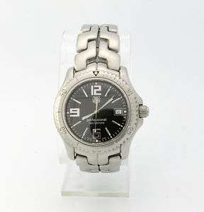 Tag Heuer Mens Professional WT 1110 Black Dial Stainless Steel Water 