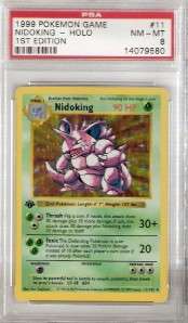 PSA 8 MINT/NM 1ST EDITION Shadowless NIDOKING Pokemon  