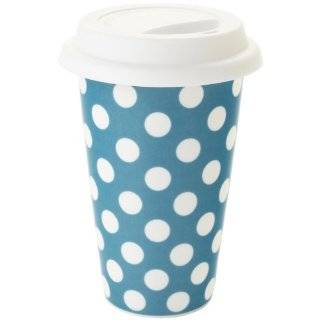 Yedi Houseware Classic Coffee and Tea White Dots 11 Ounce Travel Mug 