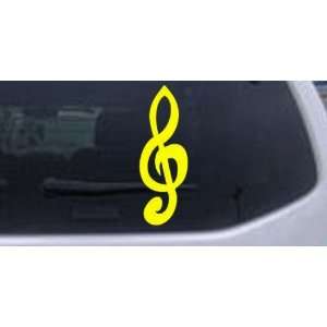 Music Note Car Window Wall Laptop Decal Sticker    Yellow 10in X 27 