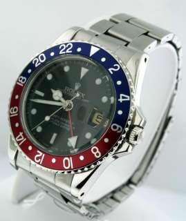   1675 Stainless Steel Blue Red Bezel 45 year old RARE Watch  
