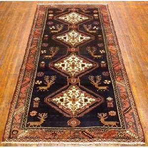  4x9 Hand Knotted Shahsavan Persian Rug   97x43