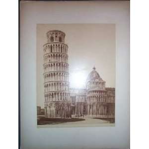  Leaning Tower of Pisa, Italy Vintage Photograph Circa 1895 