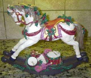 Christmas Rocking HORSE Statue Figurine FREE U.S. SHIPPING  
