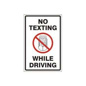  NO TEXTING WHILE DRIVING Sign   18 x 12 .080 Diamond 