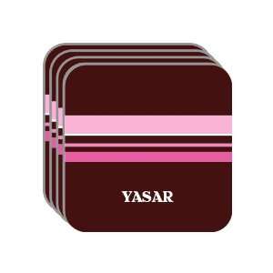 Personal Name Gift   YASAR Set of 4 Mini Mousepad Coasters (pink 