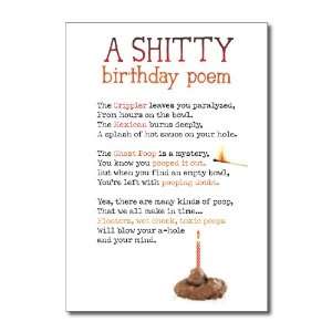  Funny Birthday Card Funny Shitty Poem Card Humor Greeting 