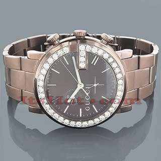 Genuine Mens Gucci Chrono Diamond Watch 2ct  