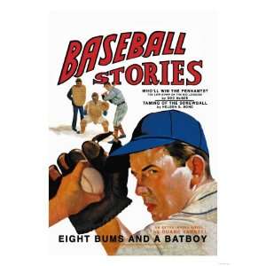 Baseball Stories Eight Bums and a Batboy Giclee Poster Print, 12x16 