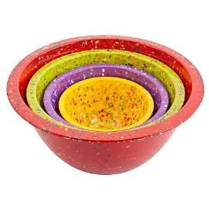  Zak Confetti Mixing Bowls   Assorted Brights/Red   Set of 
