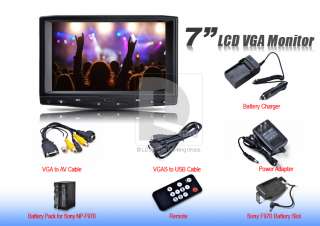 FEELWORLD 7 TFT LCD Monitor 1080P 1080i HDMI HDV VGA AV1 AV2 DSLR 