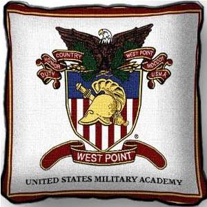  West Point Crest Jacquard Woven Pillow   17 x 17