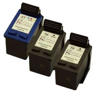   Ink Cartridge Replacement for HP 56 and HP 57 (2 Black, 1 Color