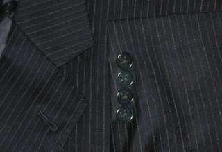 Jos A Bank Signature Gold Super 120s Wool Navy Pinstripe Suit 41R 42R 