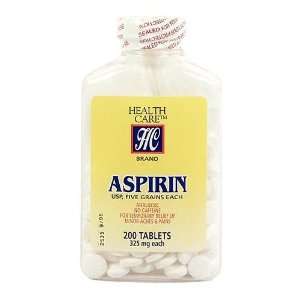  Health Care 325 mg Aspirin Tablets 200 ct Bottle Health 