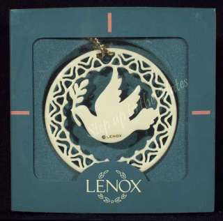 Lenox YULETIDE Dove Pierced Christmas Ornament 1990 MIB  