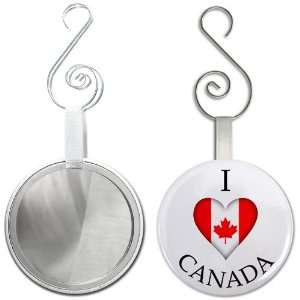  I HEART CANADA World Flag 2.25 inch Glass Mirror Backed 