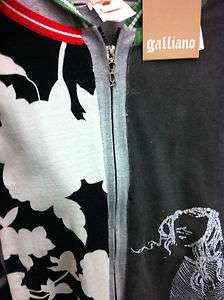 NWT $1270 JOHN GALLIANO Gorgeous Sweatshirt hoodies Jacket 40US 