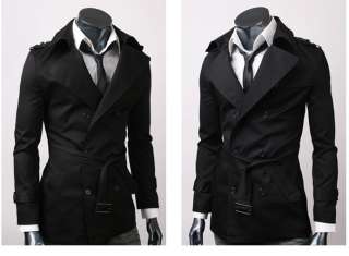 MENS CASUAL DOUBLE BREASTED TRENCH COAT SLIM FIT 1284  