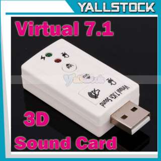   USB 2.0 Virtual 7.1 Channel CH 3D Audio Sound Card Adapter 12Mbps