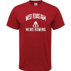 West Texas A&M Buffaloes Cardinal Red Mens Rowing Arch T Shirt