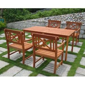 V98SET2 Balthazar Rectangular Table and Armchair Outdoor Dining Set 