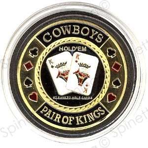    Cowboys Pair of Kings Gold Poker Card Guard