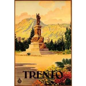  TRENTO CITY STATUE EUROPE ITALY ITALIA SMALL VINTAGE 
