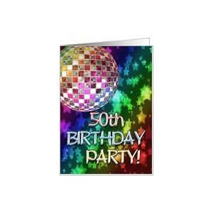    50th birthday party Invitation disco ball Card Toys & Games