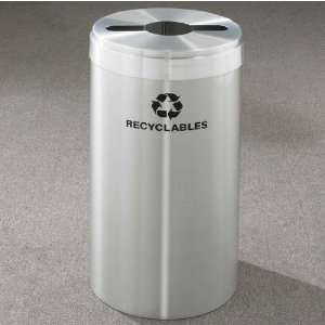   Recyclables message w/ Recycling Logo, Satin Aluminum Finish, Satin