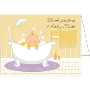 Bath Time Neutral Baby Shower Thank You Cards   Set of 20 
