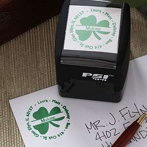  Irish Shamrock Return Address Self Inking Stamper Office 