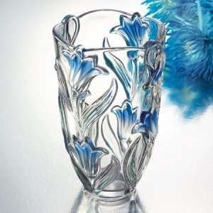  BLUE DANUBE CRYSTAL VASE   blue vase