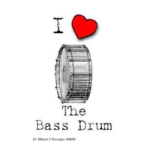   of 21 Personalised Glossy Stickers or Labels I Love The Bass Drum