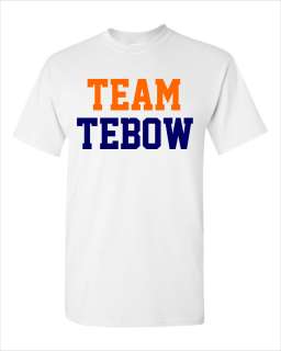 Team Tebow White Youth T Shirt (Orange and Blue)  