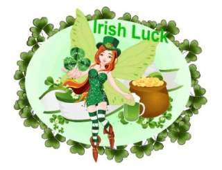 Custom Made T Shirt Irish Luck Sexy Fairy Shamrocks Gold St Patricks 