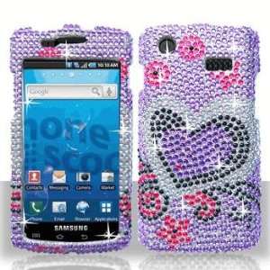  Samsung i897 Captivate Full Diamond Purple Love Case Cover 