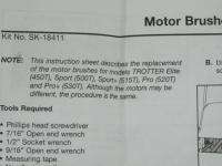 Trotter Elite Motor Brush Replacement Kit SK 18411  