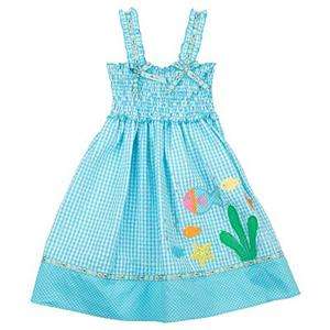 NWT Youngland Smocked Fish Seersucker Sundress 3T  