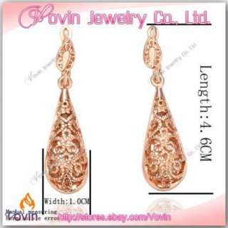 18K Rose Gold Swarovski Crystal GP Fashion Earrings E016  
