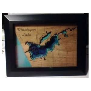  5 x 7 Framed Topographical Map 