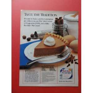  1986 pet milk,print advertisement (pumpkin pie.) original 