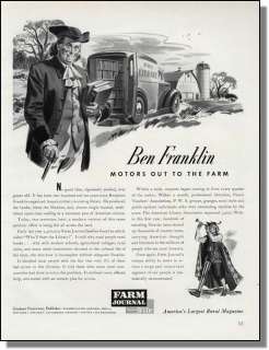1941 Ben Franklin & Rural Library Truck   Farm Print Ad  