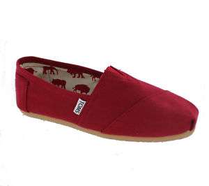 TOMS RED CANVAS WOMENS CLASSICS SHOES  