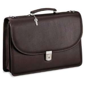 Jack Georges 8415 Platinum Double Gusset Flap Briefcase with Open Back 